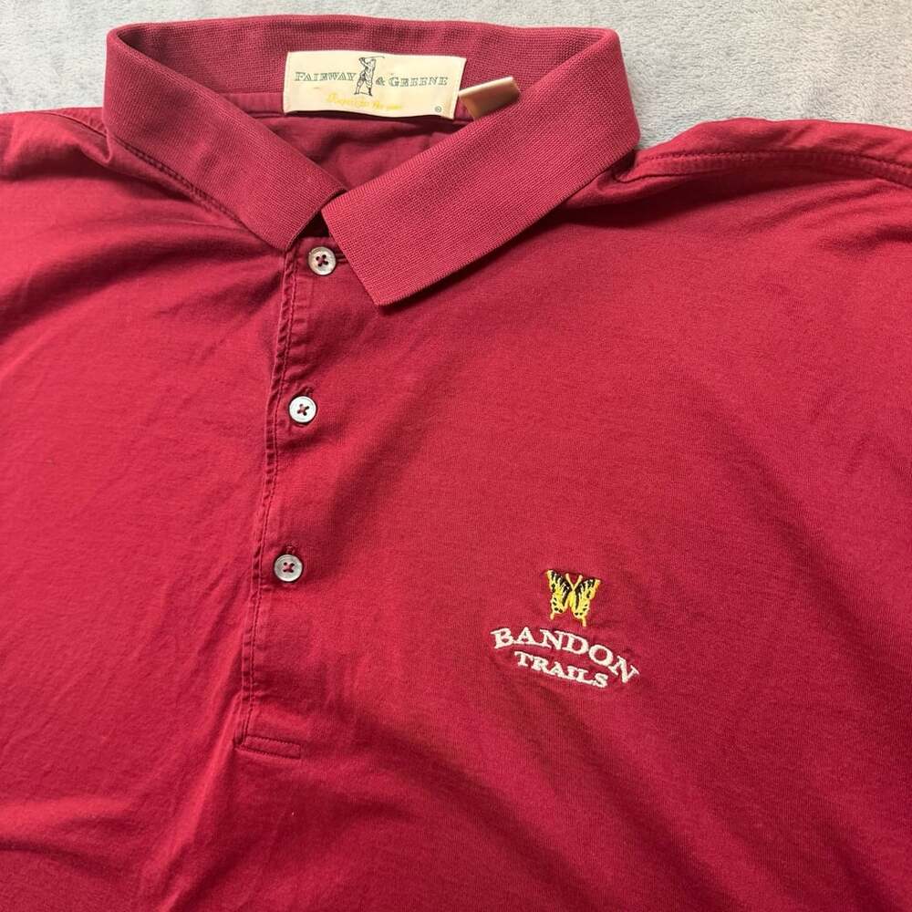 Fairway & Greene Bandon Trails Polo Size XL Red Cotton Golf Shirt